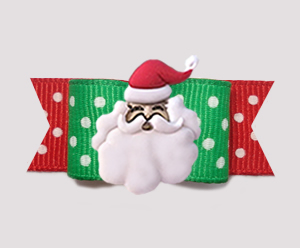 #2335 - 5/8" Dog Bow - Let It Snow!, Happy Santa