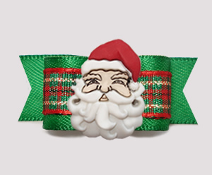 #2340 - 5/8" Dog Bow - Custom - Green or Red - Classic Santa
