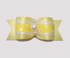 #2367 - 5/8" Dog Bow - Country Cottage Ruffle, Sunny Yellow