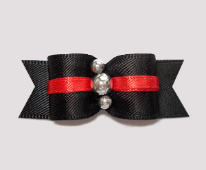 #2451 - 5/8" Dog Bow - Classic Black with Red Lining, Silver
