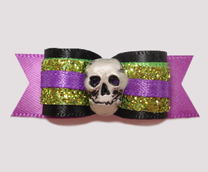#2475 - 5/8" Dog Bow - Time To Be Dazzling, Skull