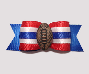 #2498 - 5/8" Dog Bow - Football, Red/Blue