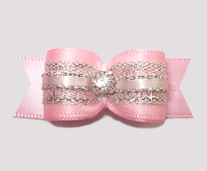 #2553 - 5/8" Dog Bow- Gorgeous Pink Princess Sparkle, Rhinestone