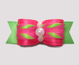 #2574 - 5/8" Dog Bow - Tropical Times, Hot Pink/Lime