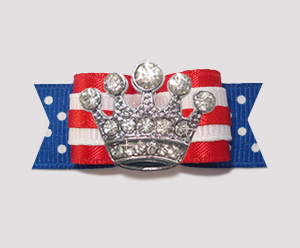 #2596 - 5/8" Dog Bow - Patriotic Prince/Princess, Crown