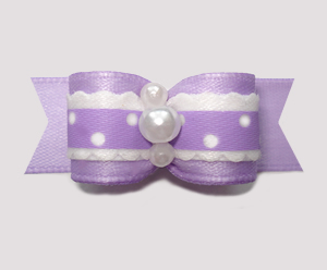 #2614 - 5/8" Dog Bow - Country Cottage Ruffle, Lavender