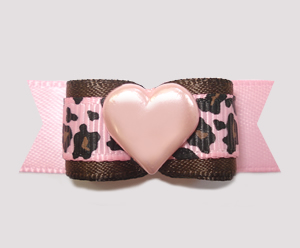 #2710 - 5/8" Dog Bow - Pretty Wild at Heart, Pink Leopard