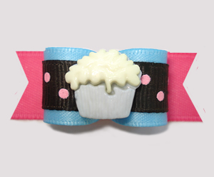 #2782 - 5/8" Dog Bow - Little Cupcake Sprinkle, Blue/Pink
