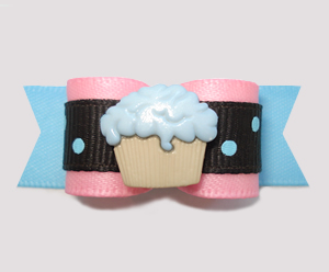 #2783 - 5/8" Dog Bow - Little Cupcake Sprinkle, Pink/Blue