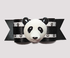 #2829 - 5/8" Dog Bow - Perfect Panda, Black/White