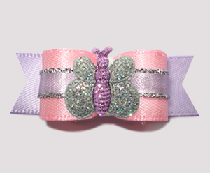 #2877 - 5/8" Dog Bow - Pretty as a Princess, Sparkle Butterfly
