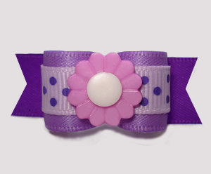 #2978 - 5/8" Dog Bow - Perfect 'n Pretty Purples, Dots 'n Daisy