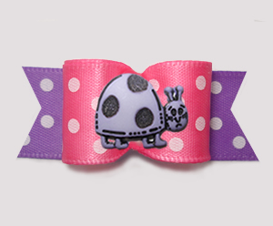 #3204 - 5/8" Dog Bow - Little Lavender Ladybug, Pink/Lavender