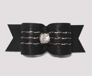 #3241 - 5/8" Dog Bow - Classic Black Glam, Rhinestone