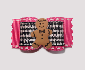 #A6895 - 7/8" Dog Bow - Cute Gingham Girlie, Gingerbread