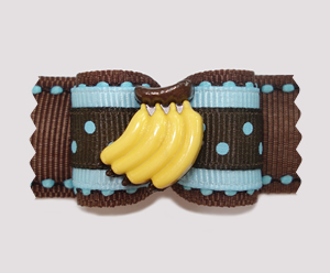 #A6928 - 7/8" Dog Bow - Chocolate & Blueberry Banana-rama
