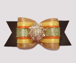 #A7197- 7/8" Dog Bow - Beautiful Autumn Colors, Victorian Center