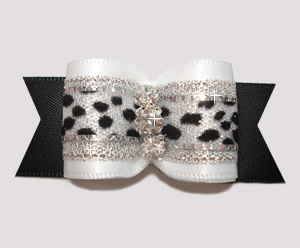 #A7277 - 7/8" Dog Bow - Gorgeous & Glamorous Leopard w/Sparkle