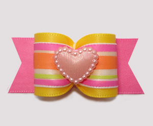 #A7397 - 7/8" Dog Bow - A Sweet Heart of a Bow, Pink