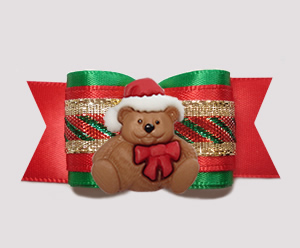 #A7401 - 7/8" Dog Bow - Classic Holidays, Christmas Teddy