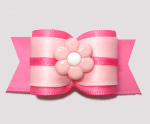 #A7464 - 7/8" Dog Bow - Think Pink! Pretty Pinks with Pink Daisy