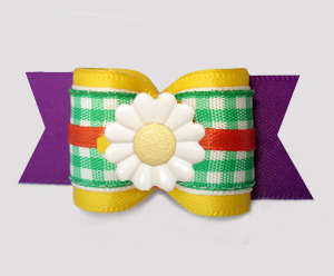 #A7620 - 7/8" Dog Bow - Sweet Spring Picnic, Delightful Daisy #A7620 - 7/8" Dog Bow - Sweet Spring Picnic, Delightful Daisy