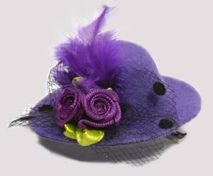 #TTD01 - Tiny Topper Dog Hat, Deluxe - Royal Purple