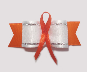 #AB8004 - 5/8" Dog Bow - Orange Awareness Ribbon