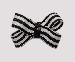 #BBTQ660 - Baby Boutique Dog Bow - Classic Black/White Stripes