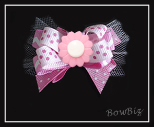 #BTQ240 - Boutique Dog Bow - Pretty In Pink, Daisy