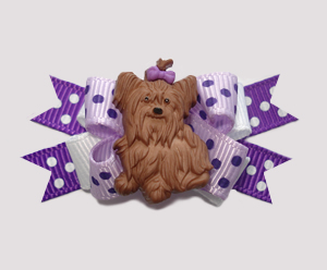 #BTQM044- Mini Boutique Dog Bow Pretty Pup in Purples, Yorkie