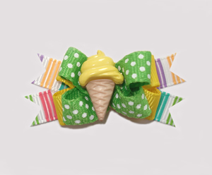 #BTQM160 - Mini Boutique Dog Bow Sweet Lemon Ice Cream