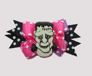 #BTQM258 - Mini Boutique Dog Bow Frankly Cute Frankenstein