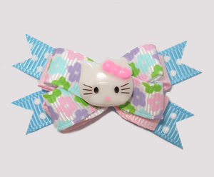 #BTQM530- Mini Boutique Bow Pastel Floral, Garden Party Kitty