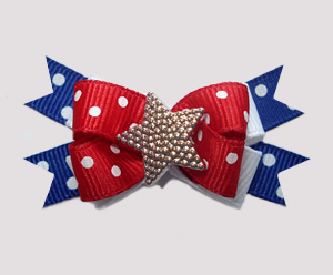 #BTQM580 - Mini Boutique Dog Bow Patriotic Star