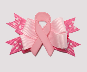 #BTQM780 - Mini Boutique Bow Cancer Awareness, Pink Ribbon