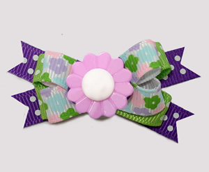 #BTQM912 - Mini Boutique Dog Bow Flower Power, Lilac