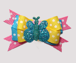 #BTQM916 - Mini Boutique Bow Pop of Colors, Glitter Butterfly