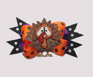 #BTQM934- Mini Boutique Dog Bow Gobble, Gobble, Little Turkey