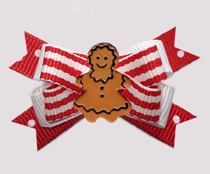 #BTQM992 - Mini Boutique Bow Sweet Stripes, Gingerbread Girl
