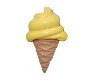 #DIYEM-4570 - Novelty Button Ice Cream Cone; Yellow