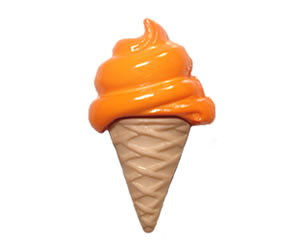 #DIYEM-4580 - Novelty Button Ice Cream Cone; Orange