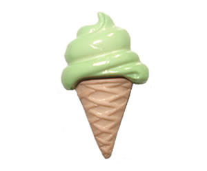 #DIYEM-4610 - Novelty Button Ice Cream Cone; Mint
