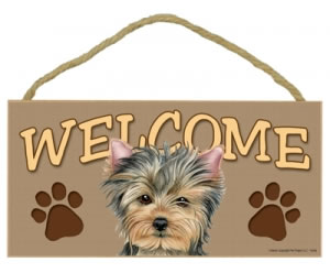 Wood Welcome Sign - Yorkie