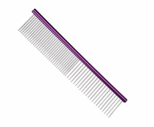 #G1975 - Durable, Stainless Steel Combination Comb, Purple