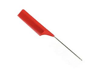 #G2000 - Madan Silicone & Steel Pin Tail Comb - Classic Red