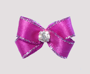 #PBTQ490 Petite Boutique Dog Bow- Orchid w/Silver