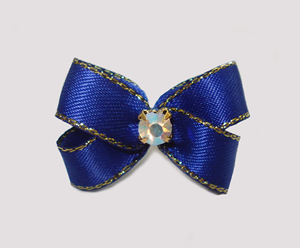 #PBTQ555 Petite Boutique Dog Bow Royal Blue w/Gold