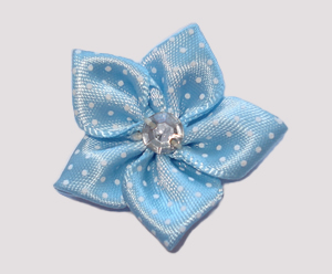 #PP160 - Pretty Petals Barrette - Satin Flower, Baby Blue