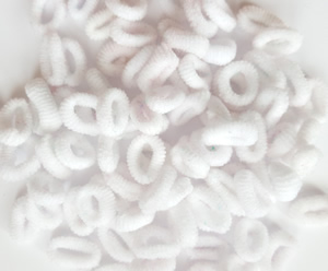 #SF0030 - MINI Scrunchies - White, 25 pc